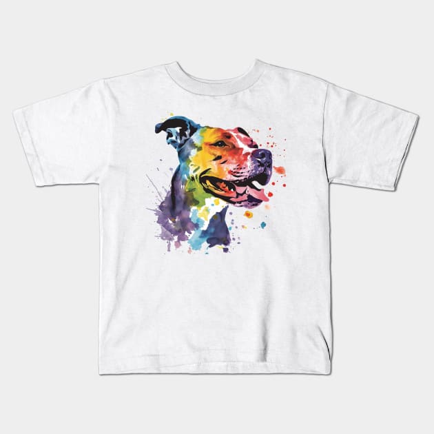 Bulldog Pop  Art Water Colors for Dog Lovers Kids T-Shirt by karishmamakeia